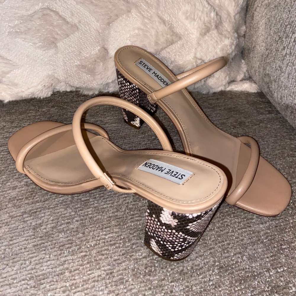 Steve Madden Nude Snakeskin Heels